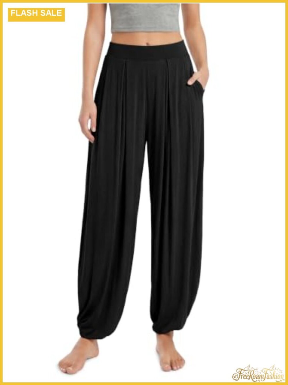 Wide Leg Pants with Pockets Casual Lounge Pajama Harem Pants